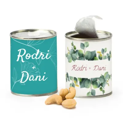 Frutos secos en latita personalizada detalles de boda