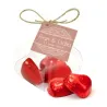 Blister Flor con cuatro Corazones de Chocolate