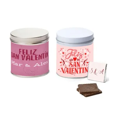 Chocolatinas personalizadas en lata para San Valentín