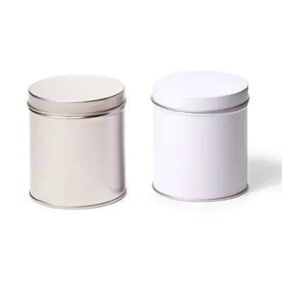 Lata Metálica Alta con Tapa (Plata o Blanco)