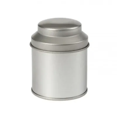 Bote Metálico con Tapa Cúpula Pequeño (Plata o Blanco)