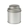 Bote Metálico con Tapa Cúpula Pequeño (Plata o Blanco)