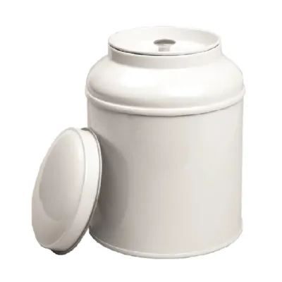 Bote Metálico con Tapa Cúpula Grande (Plata o Blanco)