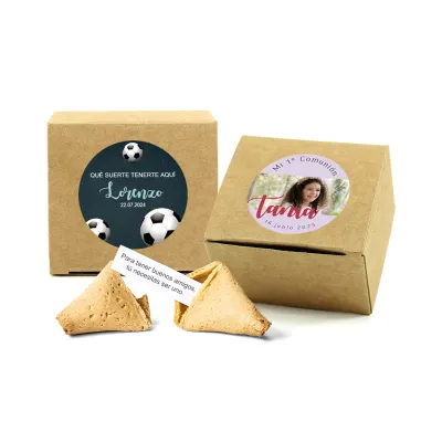 Galleta de la Suerte en Cajita Kraft para Comunión