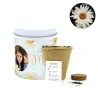 Cultivo de Margaritas en Lata blanca Personalizada para Comunión