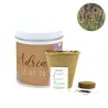 Cultivo de Mix de Flores en Lata Blanca Personalizada para Detalles de Comunión Cultivo de Mix de Flores en Lata Blanca Personalizada para Detalles de Comunión