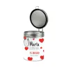 Lata clip personalizada con bombones para san valentin abierta