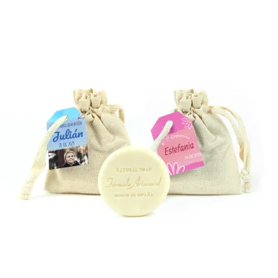 Jabón Vegetal en Bolsita Personalizada para Comunión