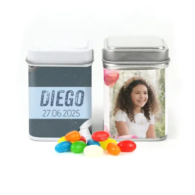 Latita Personalizada con Jelly Beans para Comunión