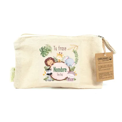 Neceser natural con impresión para Detalle de Bautizo