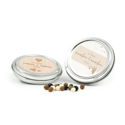Caviar de Chocolate en Latita Personalizada para Boda