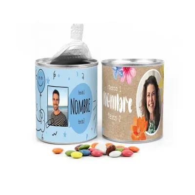 Mini Chocolates de Colores en Lata Abrefácil para Cumpleaños