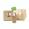 Trébol de la Suerte en Cajita Kraft Personalizada para Cumpleaños