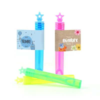 Burbujeros en Tubito con Estrella para Cumpleaños (12 uds)