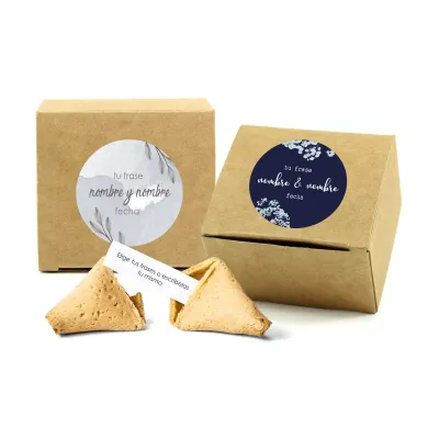 Galleta de la Suerte en Cajita Kraft para Boda