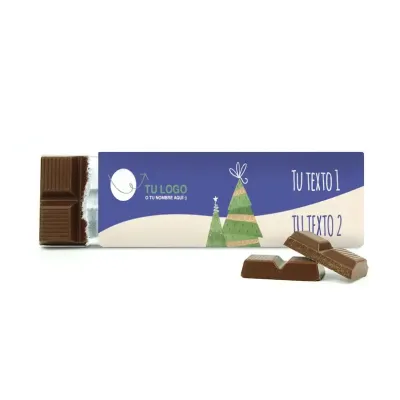 Tableta de Chocolate con Envoltorio Personalizado para Navidad