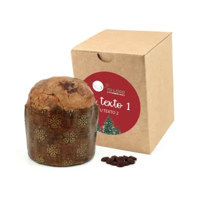 Panettone en Cajita Kraft Personalizada para Navidad