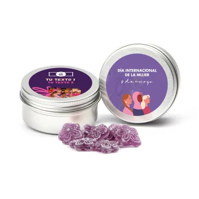 Violetas en Latita Personalizada para el Día de la Mujer 8M