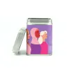 Latita Cuadrada con Violetas para el Día de la Mujer 8M plata frontal