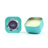 Vela Aromática en Latita Cuadrada Personalizada para Comunión azul
