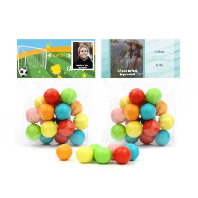 Bolas de Chicle en Bolsita Personalizada para Comunión
