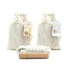 Comba de Algodón y Madera en Bolsita Personalizada para Bautizo