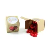 Corazones de Chocolate en Cajita Cubo Corazón para Bautizo tumbado