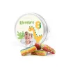 Botecito Redondo Personalizado con Ladrillos Arcoíris para Cumpleaños frontal