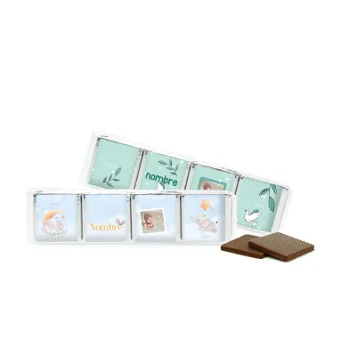Napolitanas Chocolate Personalizadas en Bolsita Celofán para Bautizo
