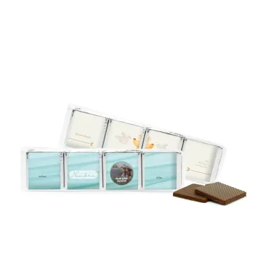 Napolitanas de Chocolate con Envoltorio Personalizado en Bolsita de Celofán para Comunión