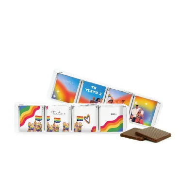 Napolitanas de Chocolate con Envoltorio Personalizado en Bolsita de Celofán para el Día del Orgullo