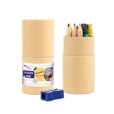 Coloretes en Bote Personalizado Kraft para Eventos Escolares