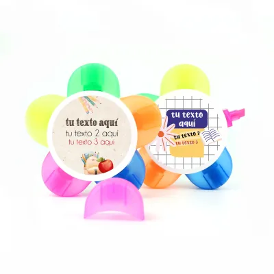 Rotuladores Fluor con Forma de Flor para Eventos Escolares