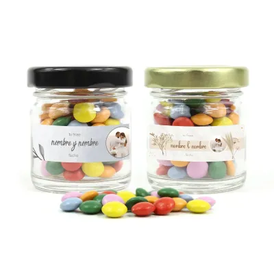 Mini Chocolates en Botecito de Cristal para Boda