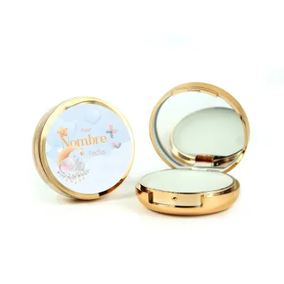 Bálsamo Labial con Espejo para Detalle de Bautizo dorado