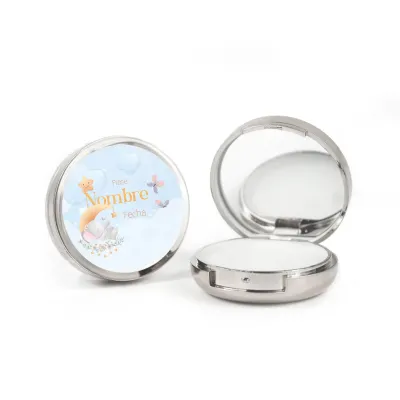 Bálsamo Labial con Espejo para Detalle de Baby Shower plateado