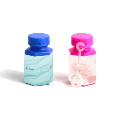 24 Mini Burbujeros en Botecito Personalizado para Detalles de Comunión