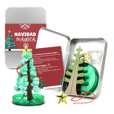 Arbolito Mágico en Cajita Metálica Personalizada para Detalle de Navidad