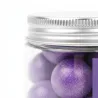 Perlas de Chocolate Moradas en Bote Personalizado para el Día de la Mujer 8M detalle