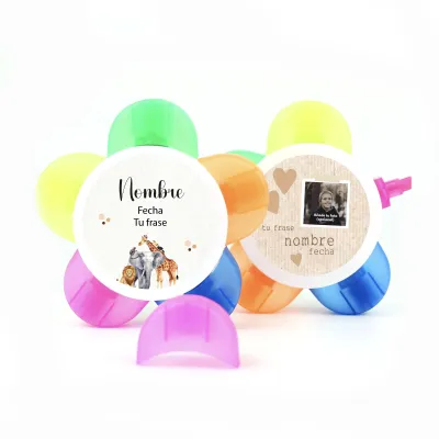 Rotuladores con Forma de Flor Personalizados para Detalle de Comunión