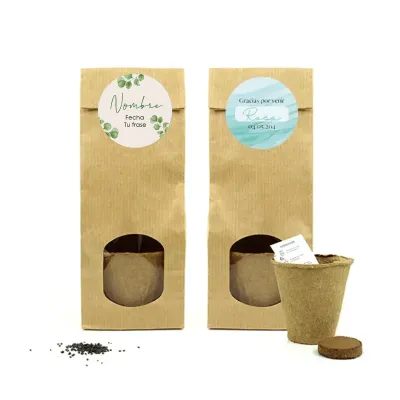 Set de Cultivo en Bolsita Kraft Personalizada para Detalles de Comunión