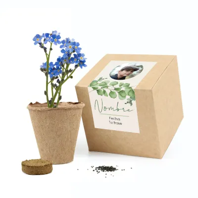 Semillas en Cajita Kraft Personalizada para Comunión